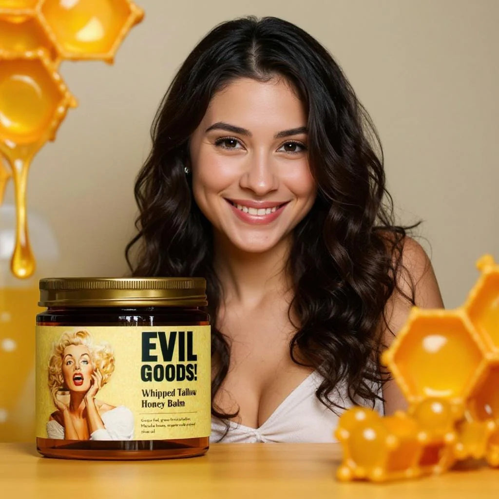 Evil Good ™ Bálsamo de Miel y Sebo de res Anti-Envejecimiento-Hidratación profunda.