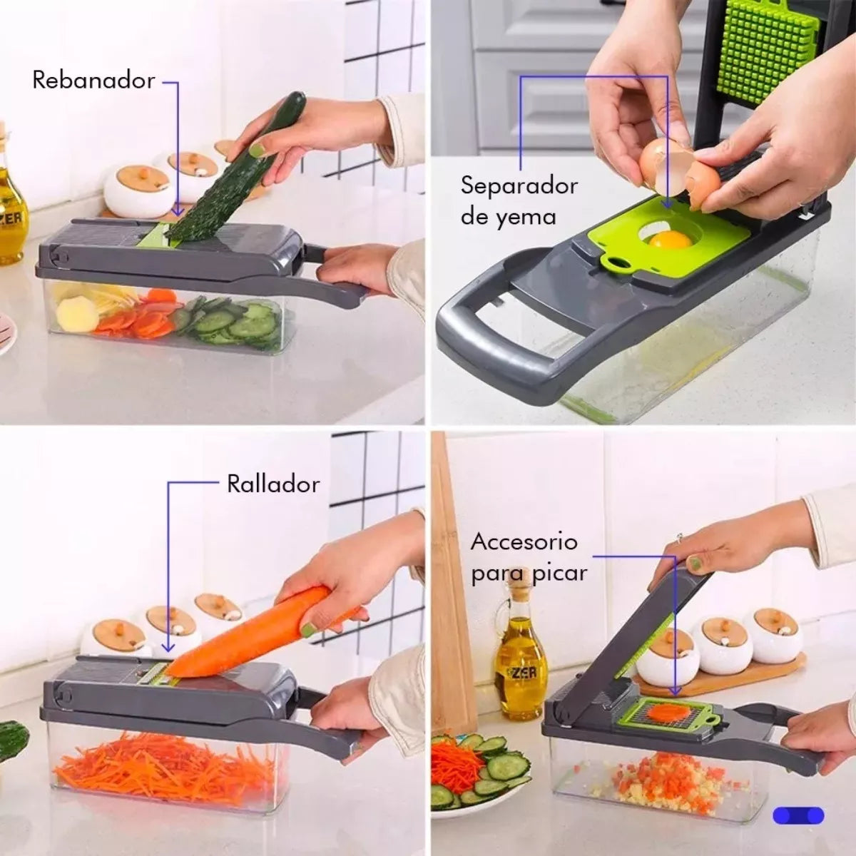 "¡Corta, Ralla y Pica en Segundos! 🥕 El Multicortador de Vegetales Que Revoluciona Tu Cocina"