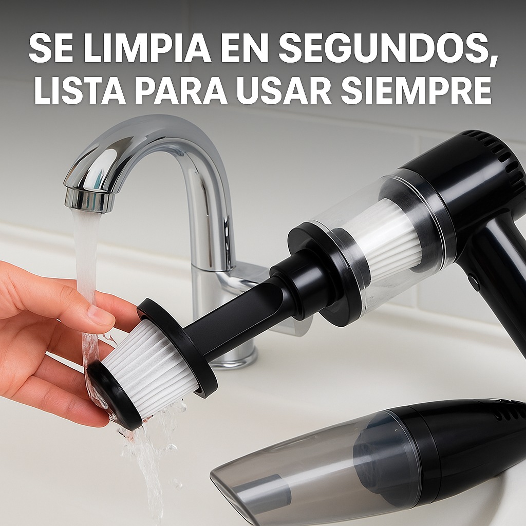 Aspiradora Portátil – Succión Potente – Auto limpio en segundos™.