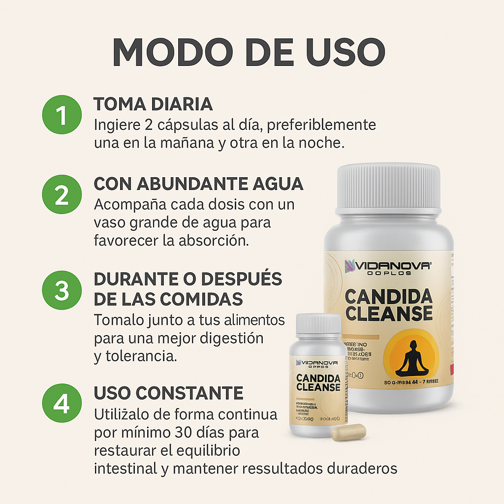 CANDIDA CLEANSE™ ⚖️ Restaura el equilibrio natural de tu flora intestinal