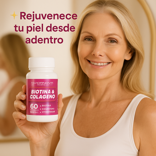 Colágeno y Biotina – Fortalece cabello y piel – Recupera firmeza natural-Repara tu piel.