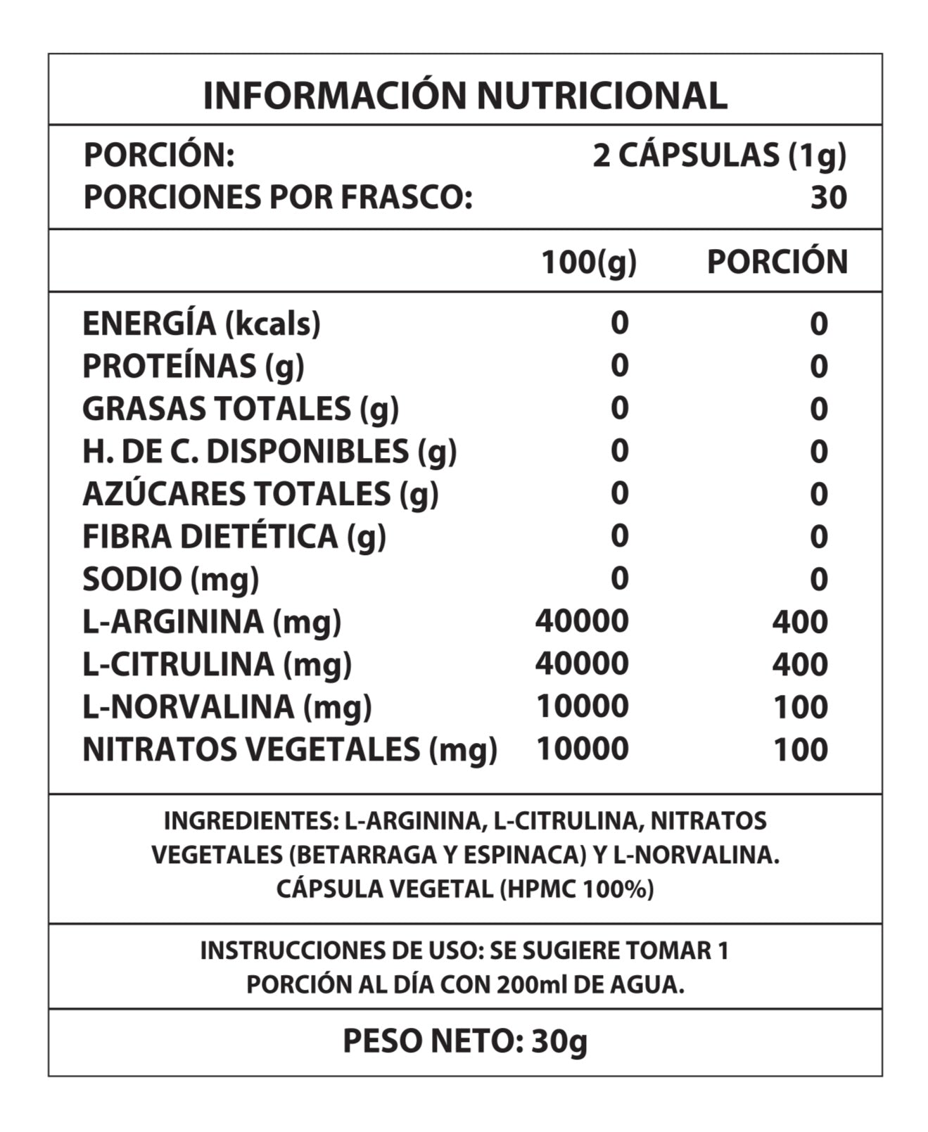 OXIDO NITRICO 1000MG 60 CAPS™