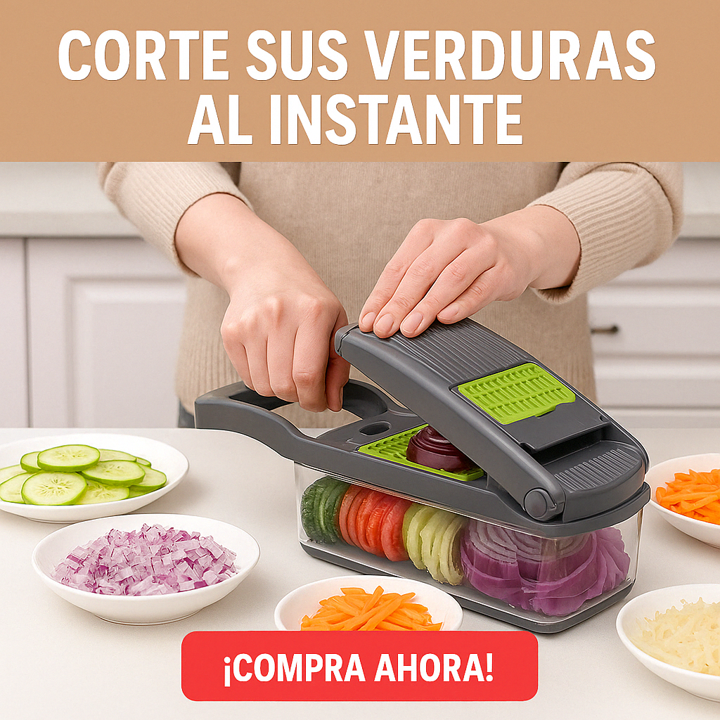 "¡Corta, Ralla y Pica en Segundos! 🥕 El Multicortador de Vegetales Que Revoluciona Tu Cocina"