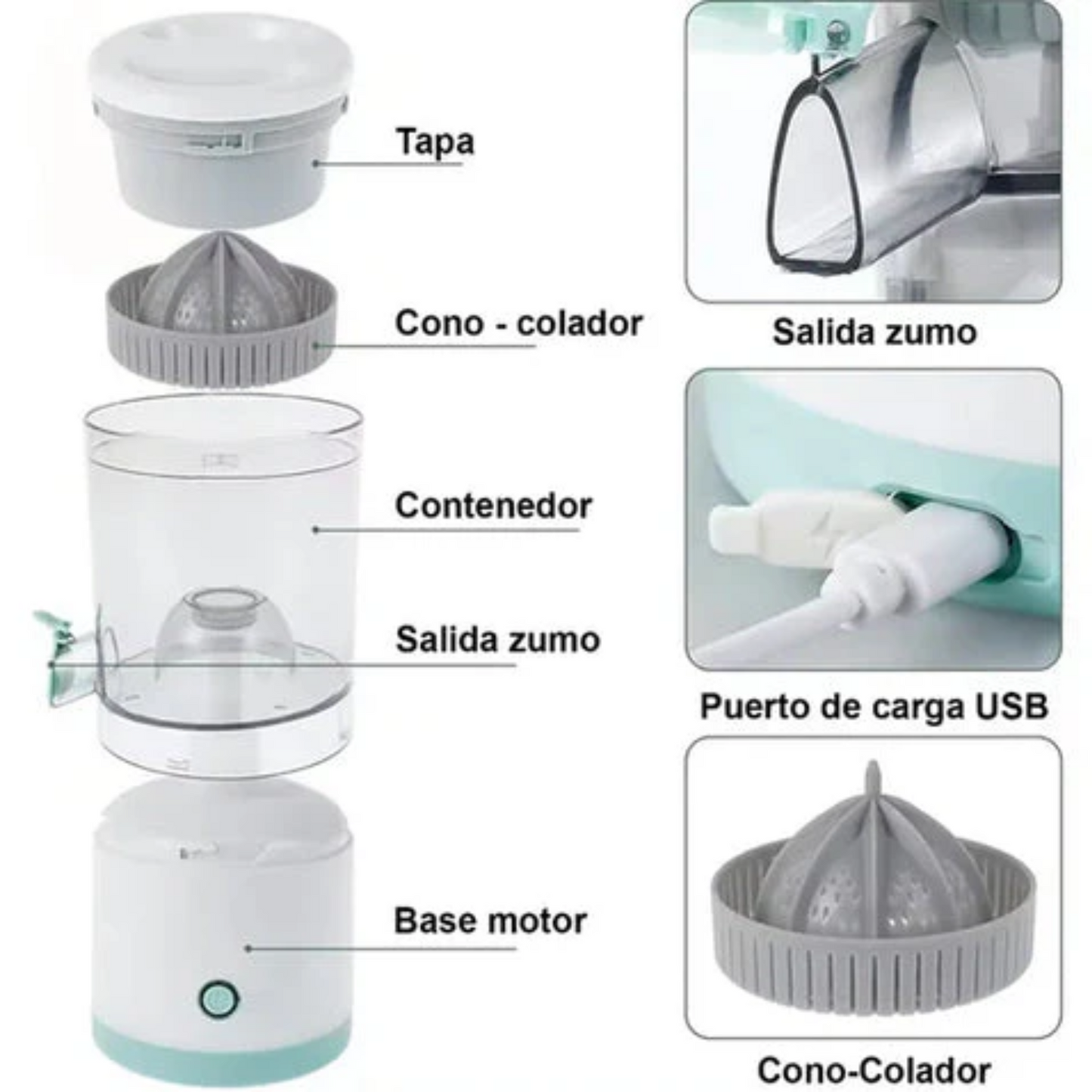 Exprimidor Portátil de Cítricos - Jugo Fresco al Instante - Sin Complicaciones™